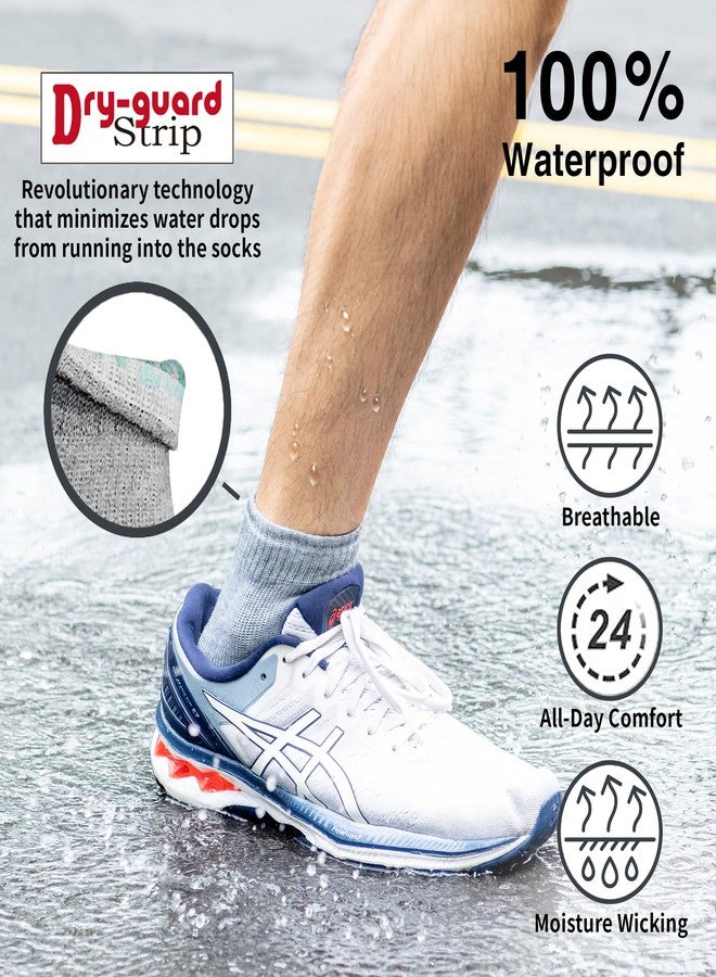 DRYMILE Active Waterproof Socks, Breathable Cushioned Running, Hiking, Winter Waterproof Socks for Men & Women - Ankle (Large, Black/Blue) - Image 2